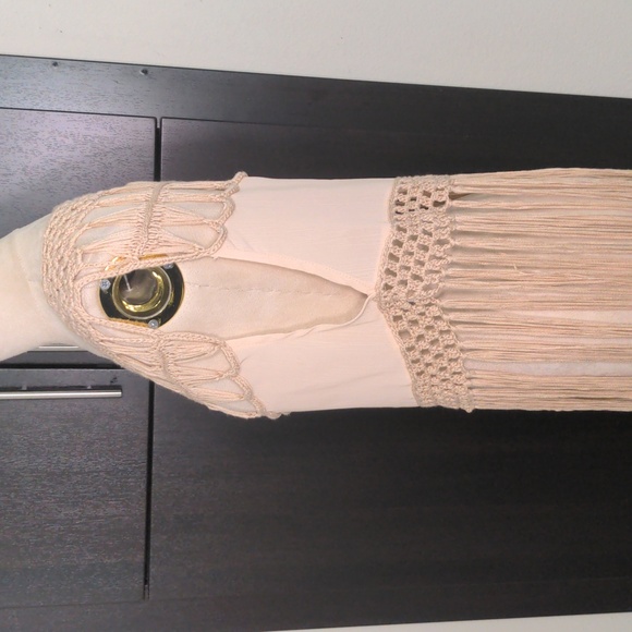 3/$15 Stella Laguna women's hippie boho fringe crochet top beach cover sz small - Picture 6 of 10